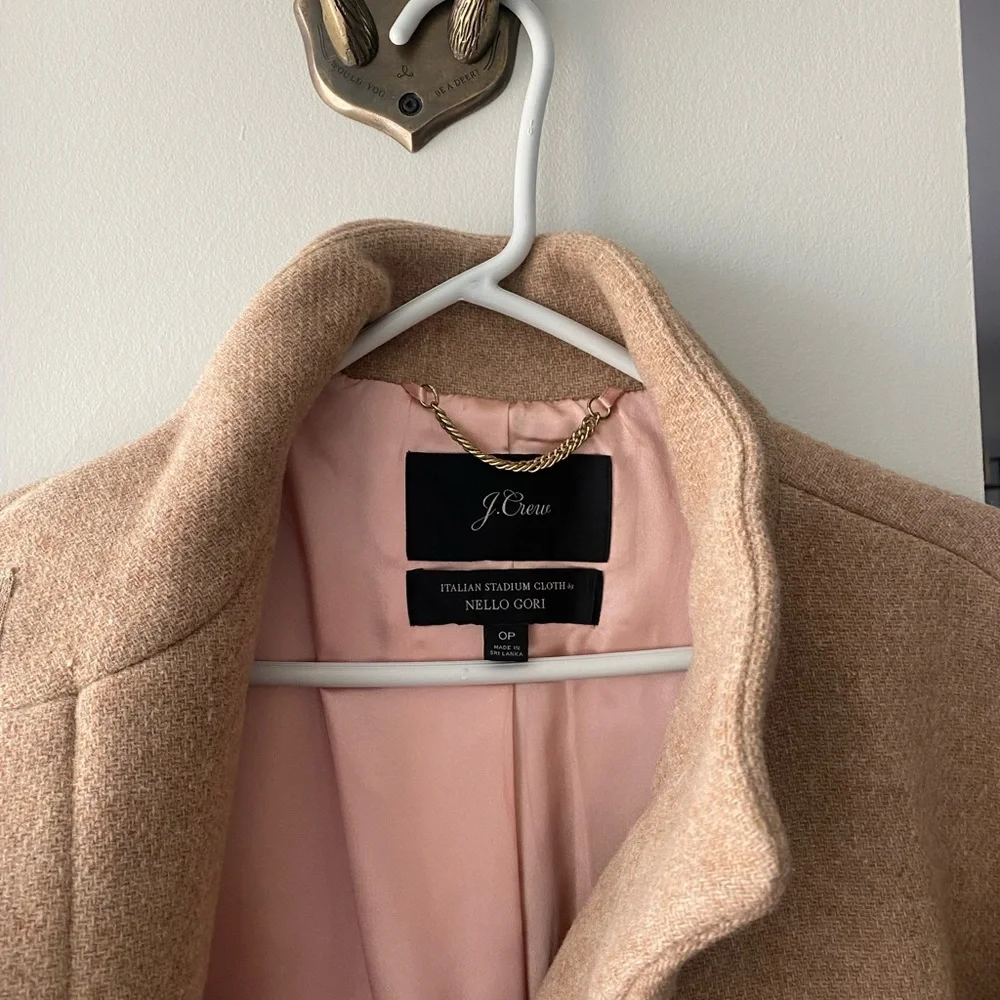 J. Crew Tan Italian Wool Cocoon Coat size 0P - Picture 3 of 8